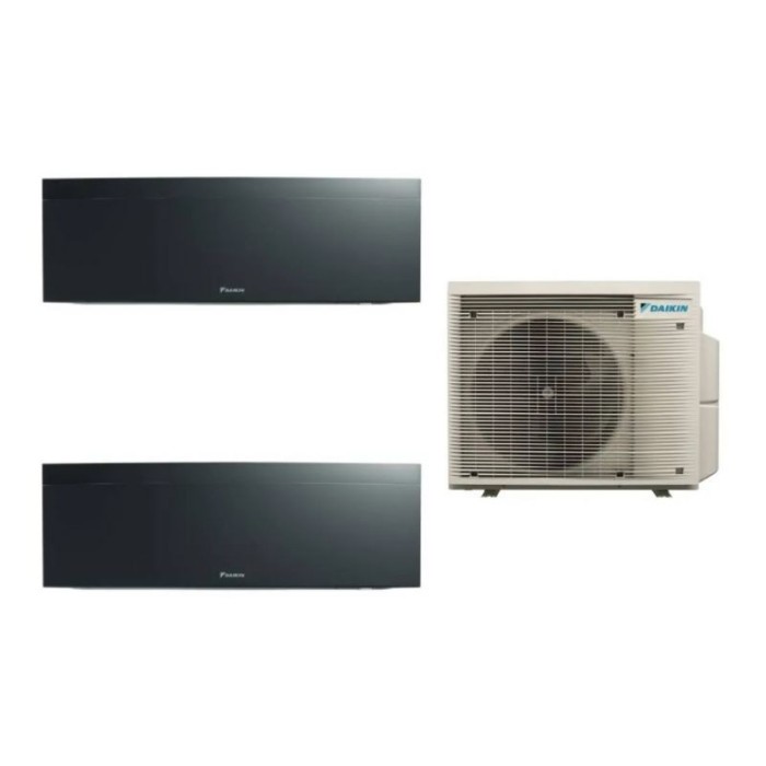 Aparat de aer conditionat multisplit Daikin Bluevolution cu doua unitati interne Emura 9000 si 12000 BTU Black, Unitate Externa 18000 BTU
