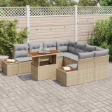 vidaXL Set de masă pentru grădină 9 pcs Bej și gri 100 x 55 x 73 cm