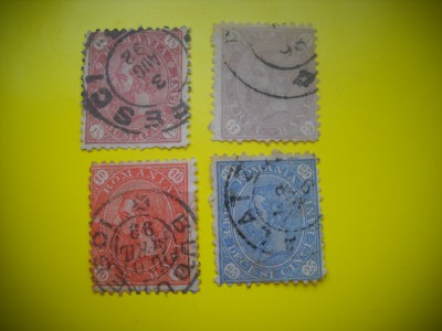 HOPCT LOT NR 370 -CAROL I- 1890-1891-4 TIMBRE VECHI-STAMPILAT foto