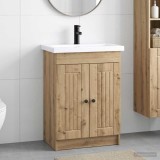 Cumpara ieftin Set de mobilier pentru baie Stejar Artizanal 56 x 37,5 x 81 cm
