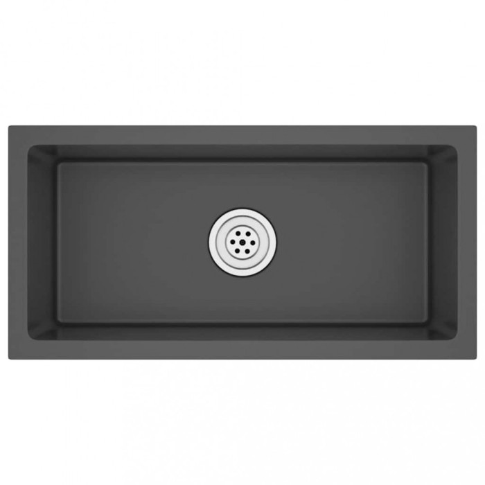 vidaXL Chiuvetă de bucătărie lucrată manual, negru, oțel inoxidabil
