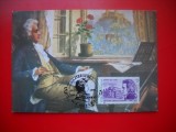 HOPCT MAXIMA ROMANIA NR 1224 W A MOZART 1991 COMEMORARE -COMPOZITOR -MUZICA /PERSONALITATI