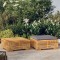 Gossi set mobilier de gradina, 2 piese, lemn masiv de tec
