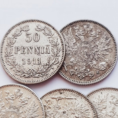 290 Finlanda 50 pennia 1911 Aleksandr II / III / Nikolai II km 2 argint