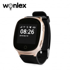 Ceas Smartwatch Pentru Copii Wonlex EW100S cu Functie Telefon, Senzor puls, Localizare GPS, Pedometru - Auriu foto