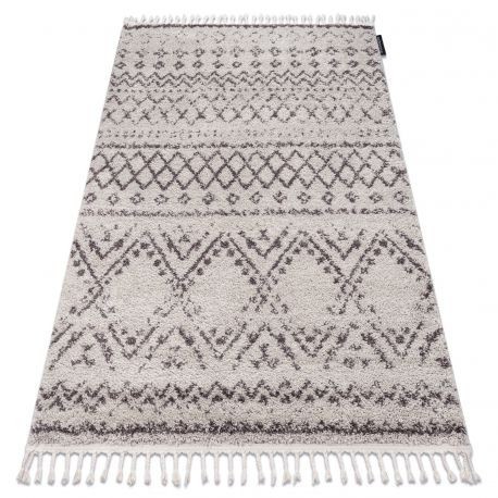 Covor Berber Rabat G0526 cremă si maro Franjuri shaggy pletos, 60x250 cm