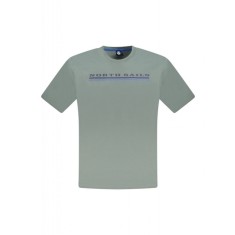 Tricou barbati, cu imprimeu cu logo, Regular fit, Verde, S