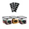 Recipiente etanse de depozitare Koken, plastic fara BPA, Set 3 Caserole, Transparent/Negru - Set 3 recipiente 0.8L