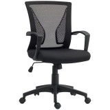 HOMCOM Scaun birou fauteuil birou cu șezut și spătar din plasă respirabilă &icirc;nălțime reglabilă 62 x 60 x 92-102 cm negru | Aosom Romania