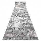 Traversa modern COZY 8873 Cracks, beton crăpat - structural două niveluri de l&acirc;nă gri inchis, 120 cm