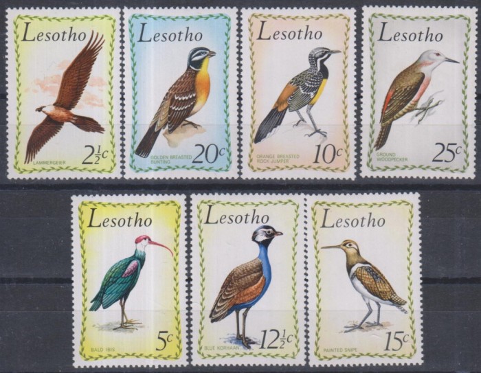 Timbre cu păsări din Lesotho