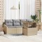 vidaXL Set de canapele pentru grădină cu pernă 5 pcs Bej Rattan poli 3349769