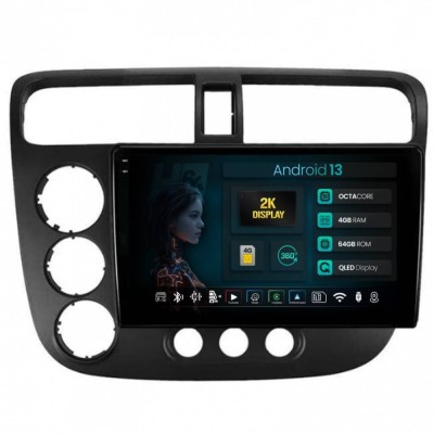 Navigatie 2K Honda Civic (1998-2005) 4GB RAM Android 13 Octacore Slot Sim 4G DSP GPS Wi-FI Carplay Android Auto USB Bluetooth Waze Touchscreen 9.5 Inc foto