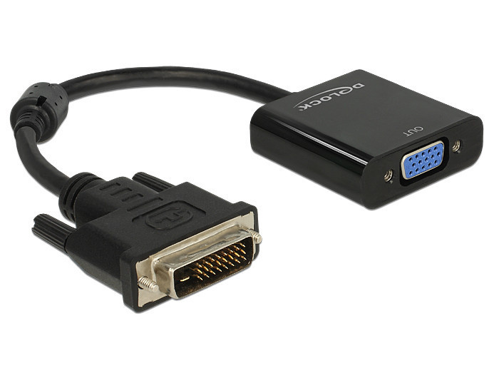 ADAPTOR DVI-D 24+1 TATA &gt; VGA MAMA, NEGRU 65658 DELOCK