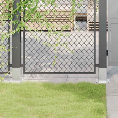 Gossi baze stalp patrate 12 buc argintiu 81x81 mm otel galvanizat foto