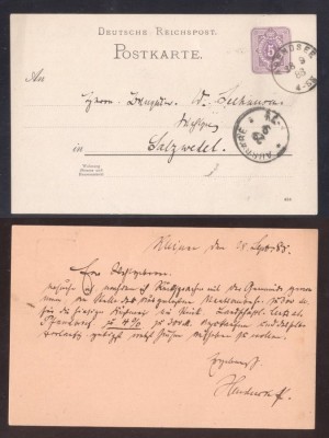 Germany Reich 1888 Old postcard postal stationery Arendsee to Salzwedel DB.046 foto