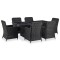 vidaXL Set mobilier de exterior, 7 piese, negru, poliratan 3057808