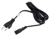 Cablu CEE 7/16 C mufă IEC C7 mamă 1,8m negru 2,5A PVC, Lanberg