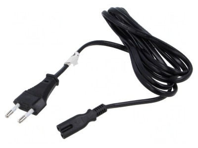Cablu CEE 7/16 C mufă IEC C7 mamă 1,8m negru 2,5A PVC foto