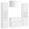 Set mobilier de baie, alb, lemn prelucrat