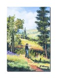 Cumpara ieftin Tablou peisaj din natura pictat manual, Amintiri, 30x20cm ulei pe panza, Constantin Feraru
