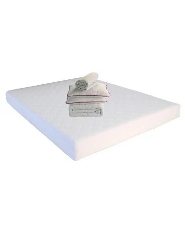 Set Saltea cu spuma Mercur Comfort Flex Plus 160x200x20cm, fermitate mediu-tare, hipoalergenica, husa detasabila, Pachet textile Avantaj, 2 perne matl