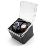 Cutie intors ceasuri automatice iUni, 4 programe, Watch Winder 2, Negru-Argintiu