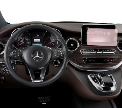 Folie protectie display navigatie Duragon, din silicon, pentru Mercedes V-Class (W447) 2014-2019, transparenta, anti-shock, kit instalare foto
