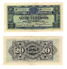 Mozambic 1933 - 20 centavos, anulata prin perforare, aUNC