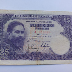 Spania- 25 Pesetas 1954