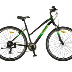 Bicicleta Trekking Polar FORESTER COMP LADY, 28inch, L, Frane V-Brake, 24 viteze (Negru/Verde)