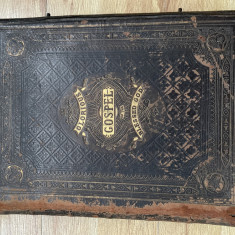 Biblia / Biblie veche , 1860 , lb. engleza, 6 kg. , 34 x 26 x 9