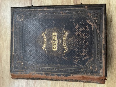 Biblia / Biblie veche , 1860 , lb. engleza, 6 kg. , 34 x 26 x 9 foto
