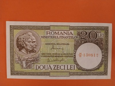 Bancnota 20 lei 1947 - UNC Min Finantelor semnat Alexandrini, Panait Gheorghiu foto