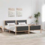 vidaXL Cadru de pat Gri &icirc;nchis 200 x 200 cm Lemn de pin masiv 3394269