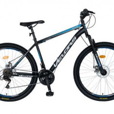 Bicicleta MTB-HT Velors V2709A, 18 Viteze, Roti 27.5inch, Cadru 18inch, Frane pe disc (Negru/Albastru)