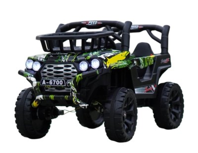 Masinuta electrica pentru copii, Kinderauto CAPE-X 4x4 100W, 12V, scaun tapitat, grafiti Green foto