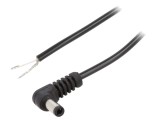 Cablu DC 5,5/2,5 cu Mufă &icirc;n Unghi Negru 1,5m