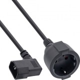 Cablu prelungitor pentru UPS C14 la Schuko unghi/drept 0.5m, InLine IL16759K