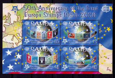 Samoa 2005 &amp;quot; 50 de ani de la prima emisiune Europa CEPT &amp;quot; serie/bloc ,MNH foto