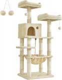 Ansamblu de joaca pisici / arbore pentru pisici, Feandrea, 55 x 45 x 143 cm, bej