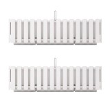 Set 2 jardiniere decorative cu suport metalic, sistem irigare,​​​​​​​ alb, 58x18x16.2 cm, Boardee Fencycase W