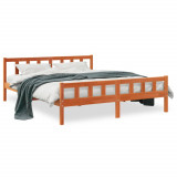 Cadru de pat cu tablie, maro ceruit, 180x200 cm, lemn masiv pin GartenMobel Dekor, vidaXL