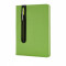 Agenda A5 coperta tare PU standard si pix metalic stylus, Everestus, SD, hartie, otel inoxidabil, verde, lupa de citit inclusa