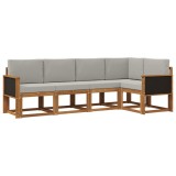 vidaXL Set de canapele de exterior 5 pcs Natural și gri deschis 3385202