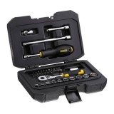 Set de clicheti cu 72 de dinti si chei tubulare STANLEYr 1 4 in., cu accesorii, 38 buc.