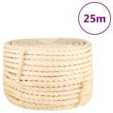 VidaXL Fr&acirc;nghie, 25 m, sisal 100%, 16 mm
