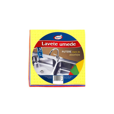 Set 3 Lavete Umede Universale Misavan, 18x20 cm, Marimea L, Diverse Culori, Laveta Umeda, Lavete Absorbante, Laveta Absorbanta, Laveta Bucatarie, Lave foto