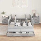Cumpara ieftin Cadru de pat cu depozitare sonoma gri 236.5 x 120 x 31.5 cm