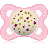 MAM Night 0+ months suzetă pentru noapte Pink Stars 1 buc